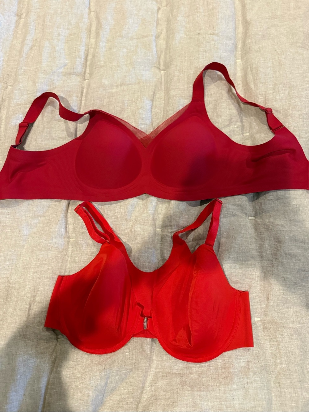 Bright Red Support Bras Duo